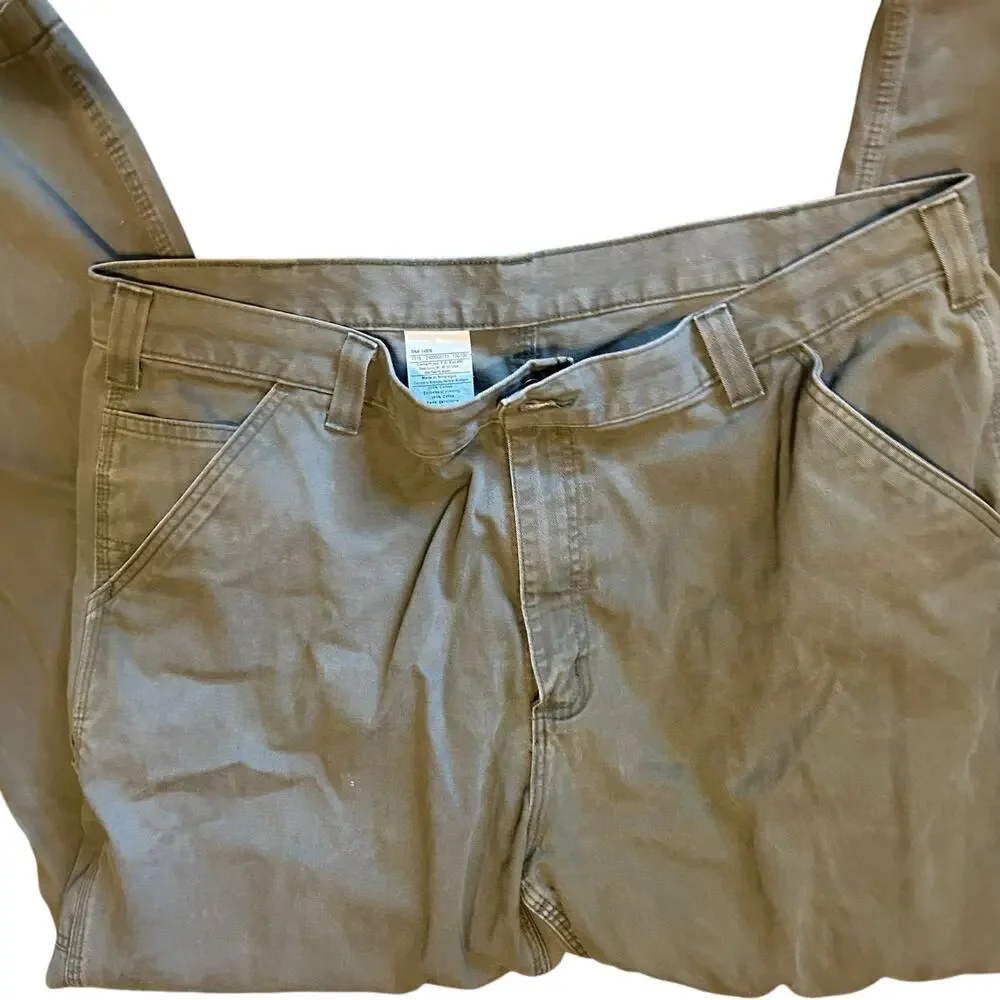 Carhartt Carpenter Work Pants Mens 42 x32 Olive Green Utility Relaxed Fit Cargo